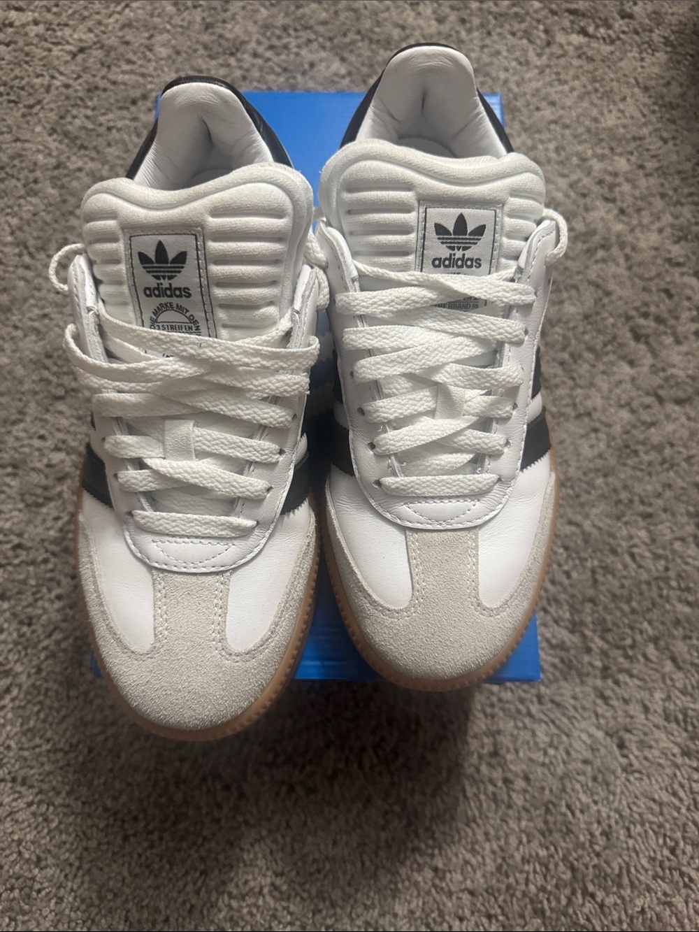 adidas White, Black & Gum Retro Trainers